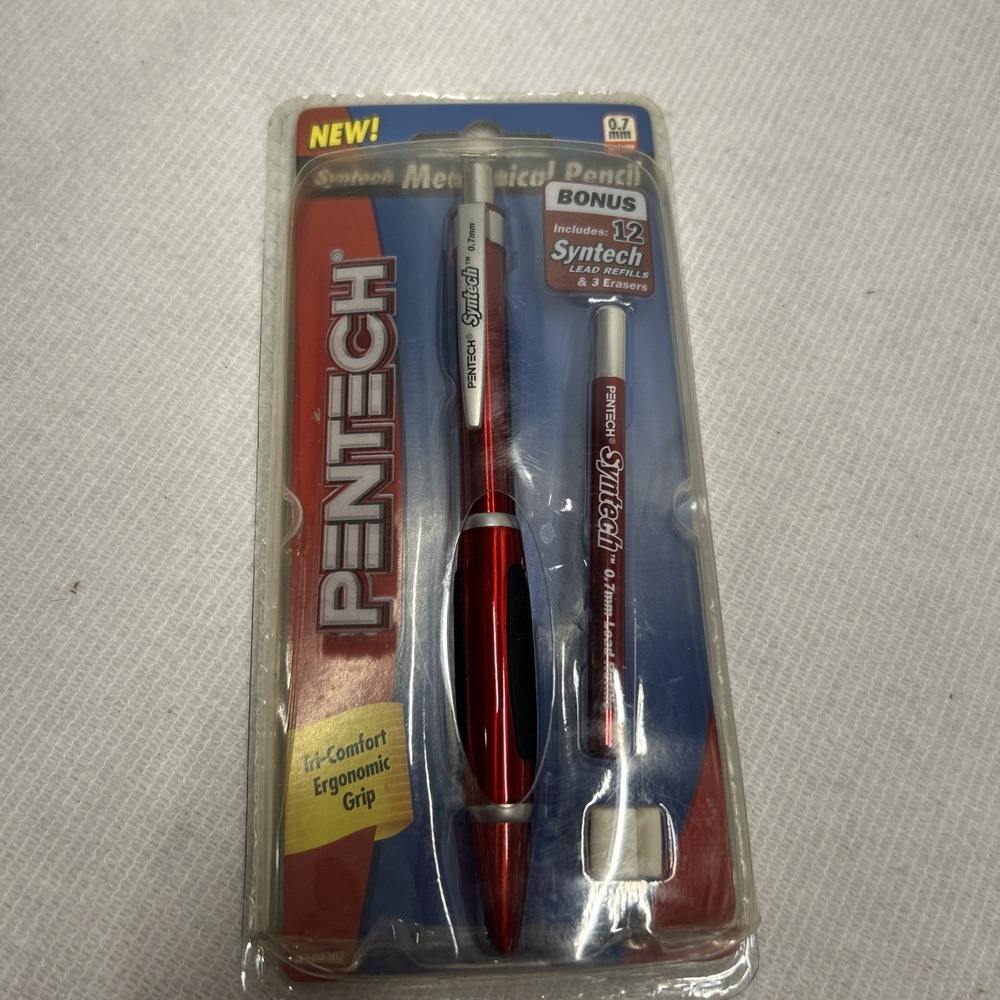 NOS Pentech Syntech Mechanical Pencil .7mm New Red Vintage 2006